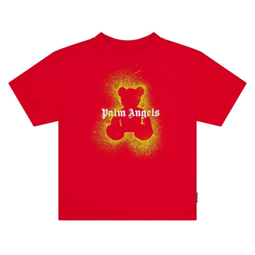Palm Angels Childrens/Kids Spray Teddy T-Shirt / Red